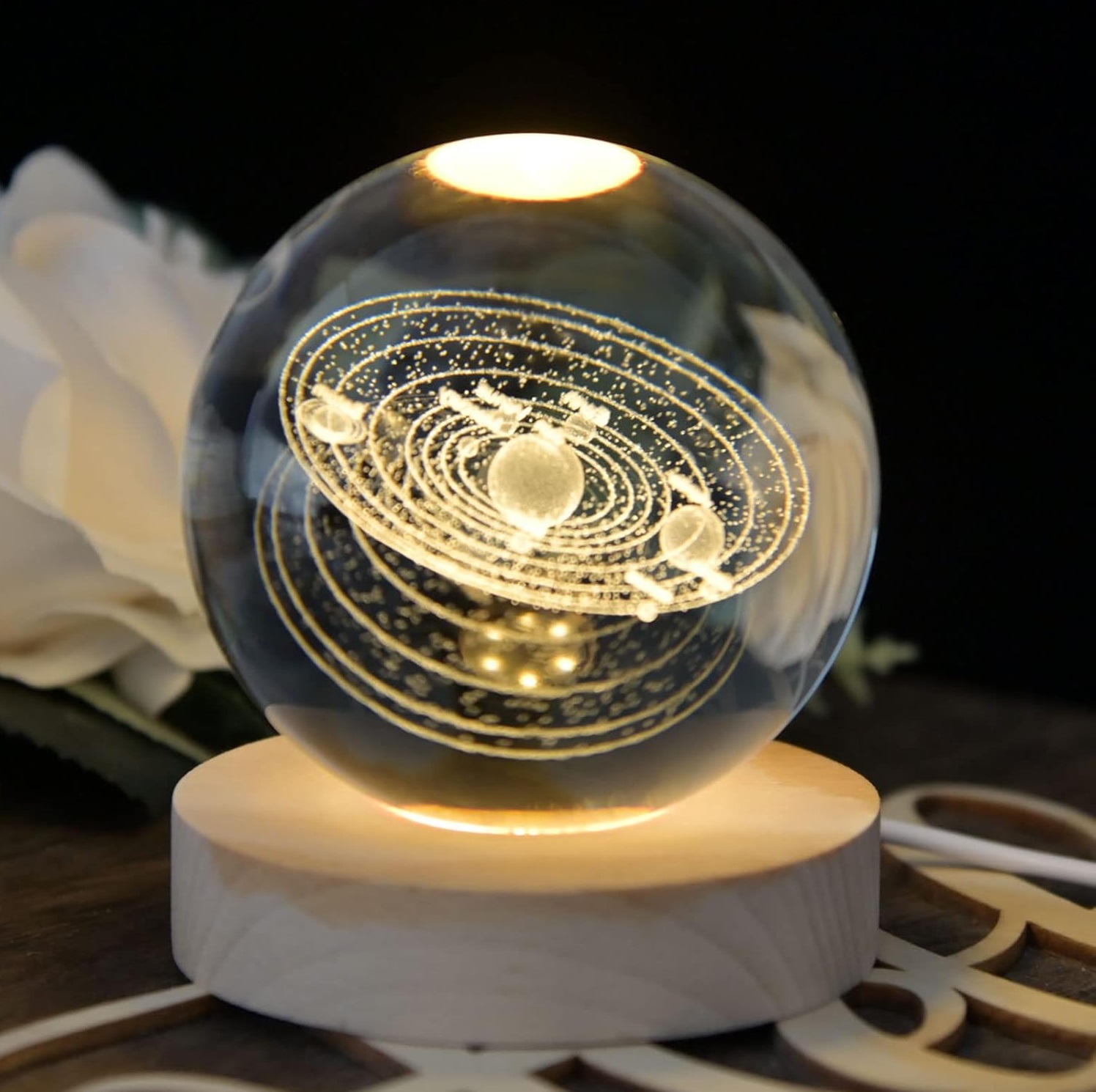 Miniatura 3 de Lampara Bola cristal luz nocturna